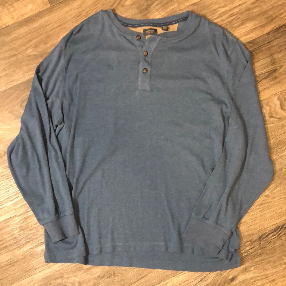 Arrow Men’s henley - Blue - Large